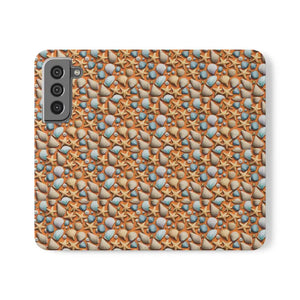 Samsung Galaxy Flip Cases Sea Shells Beach Print - Dipaliz - Mobile Phone
