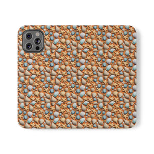 Samsung Galaxy Flip Cases Sea Shells Beach Print - Dipaliz - Mobile Phone