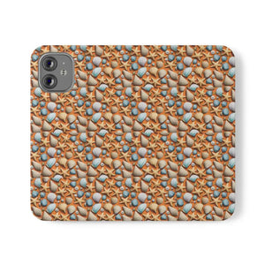 Samsung Galaxy Flip Cases Sea Shells Beach Print - Dipaliz - Mobile Phone
