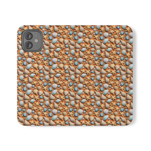 Samsung Galaxy Flip Cases Sea Shells Beach Print - Dipaliz - Mobile Phone