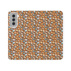 Samsung Galaxy Flip Cases Sea Shells Beach Print - Dipaliz - Mobile Phone