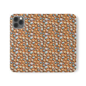 Samsung Galaxy Flip Cases Sea Shells Beach Print - Dipaliz - Mobile Phone