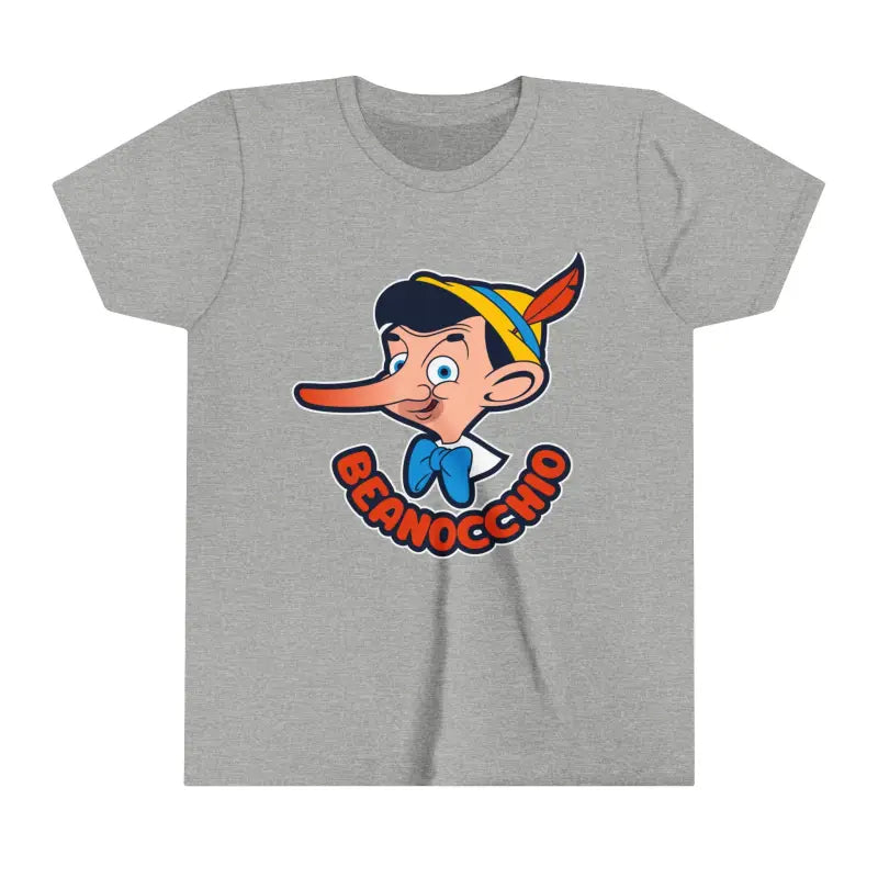 Beanocchio Youth Short Sleeve Tee: Trendy Fun and Stylish! - Athletic Heather / s Kids Clothes