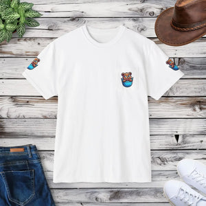 Soft Cotton Bear in a Pocket Tee Eco-friendly - Dipaliz - T-shirts