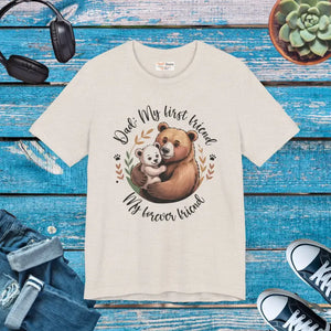 Unisex Jersey Bear Tee for Family Gatherings - Dipaliz - Heather Dust / Xs - T-shirts