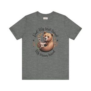 Unisex Jersey Bear Tee for Family Gatherings - Dipaliz - Deep Heather / Xs - T-shirts