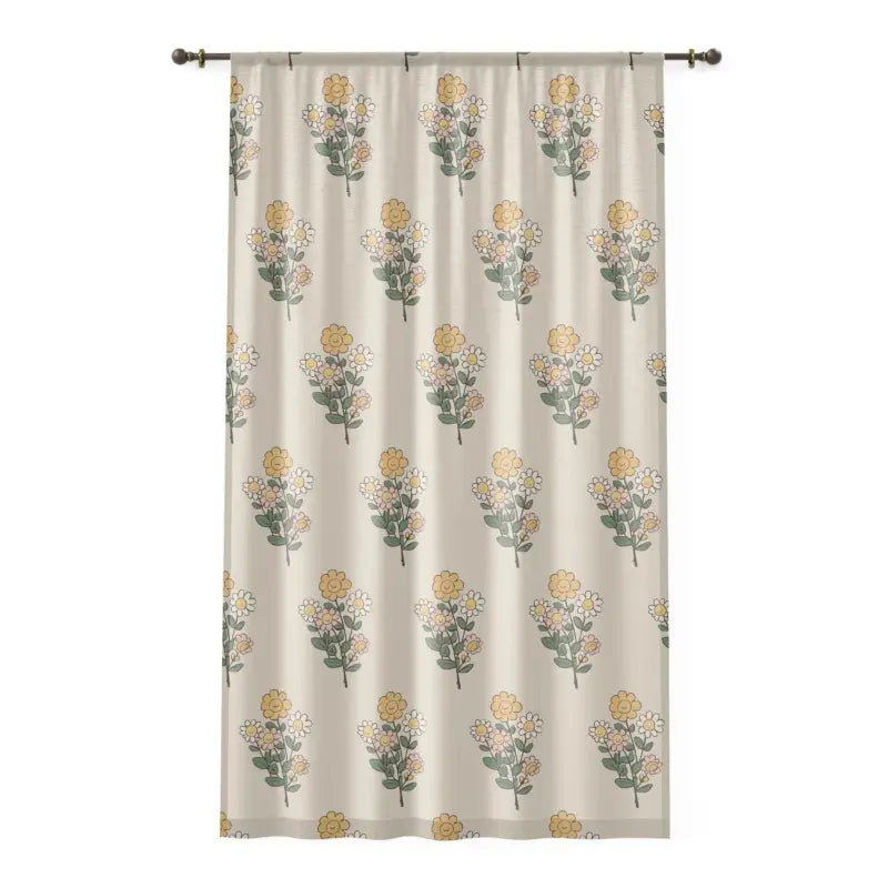 Elevate your Space with Floral Farmhouse Vibe Curtains - Sheer / White / 50’’ × 84’’ Home Decor