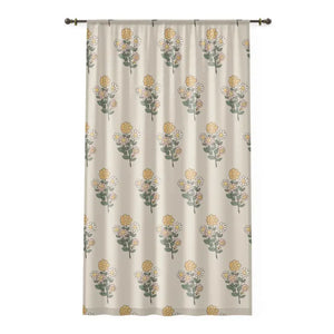 Floral Farmhouse Vibe Polyester Curtains - Elegant Decor - Dipaliz - Sheer / White / 50’’ × 84’’