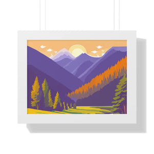 Beautiful Dawn Landscape Framed Horizontal Poster - Dipaliz - 16″ x 12″ / White - Posters Prints & Visual Artwork