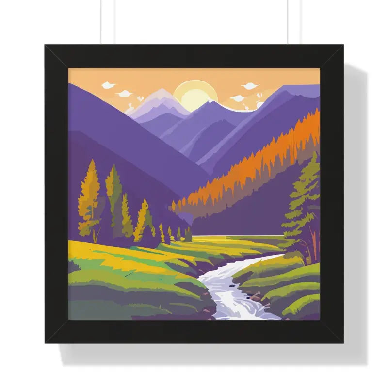 Wake Up to a Beautiful Dawn with this Framed Landscape Poster - 16″ x / Black