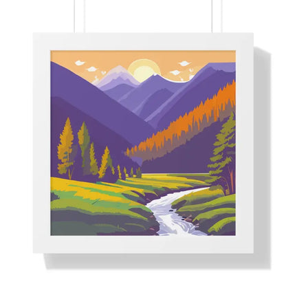 Wake Up to a Beautiful Dawn with this Framed Landscape Poster - 16″ x / White