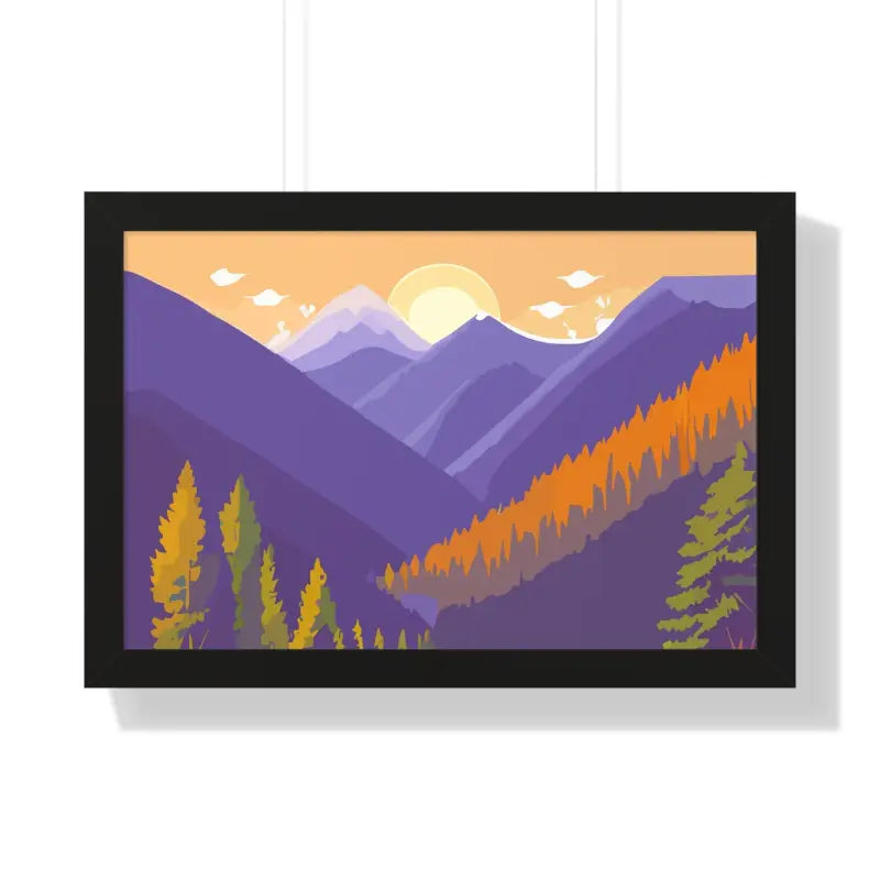 Wake Up to a Beautiful Dawn with this Framed Landscape Poster - 24″ x 16″ / Black