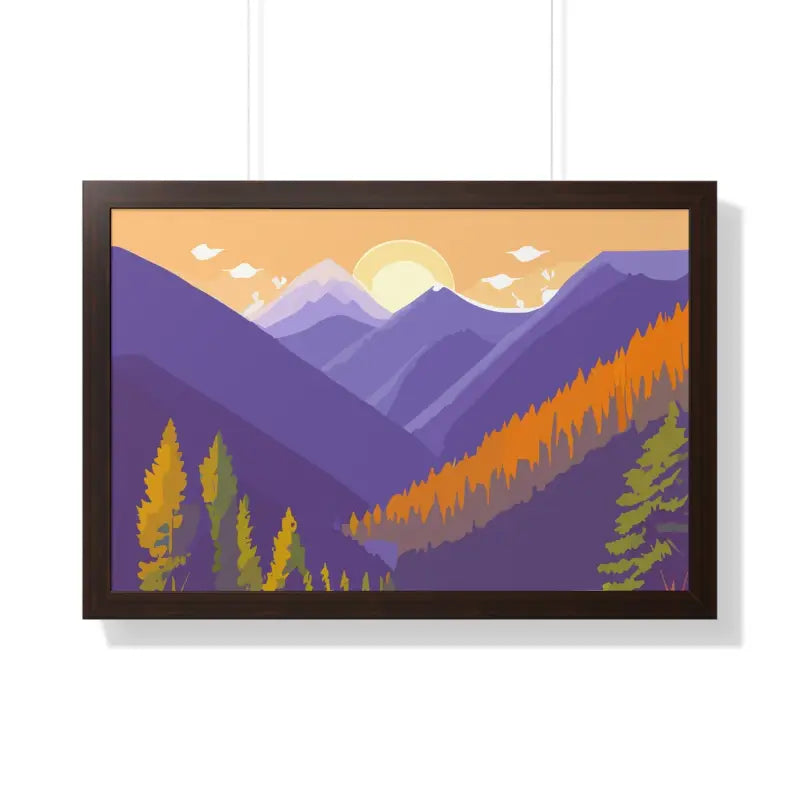 Wake Up to a Beautiful Dawn with this Framed Landscape Poster - 30’’ x 20’’ / Walnut