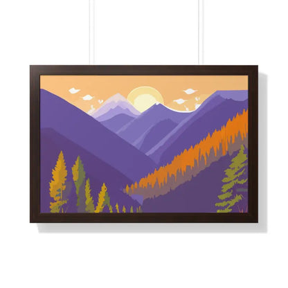 Wake Up to a Beautiful Dawn with this Framed Landscape Poster - 30’’ x 20’’ / Walnut