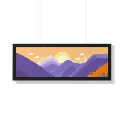 Wake Up to a Beautiful Dawn with this Framed Landscape Poster - 36″ x 12″ / Black