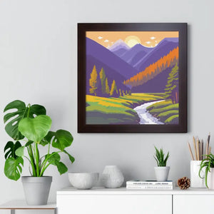 Beautiful Dawn Landscape Framed Horizontal Poster - Dipaliz - Posters Prints & Visual Artwork