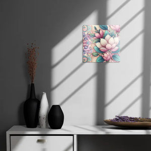 Poster - Beautiful Floral Pattern Metal Print Wall Art - Dipaliz 12″×12″