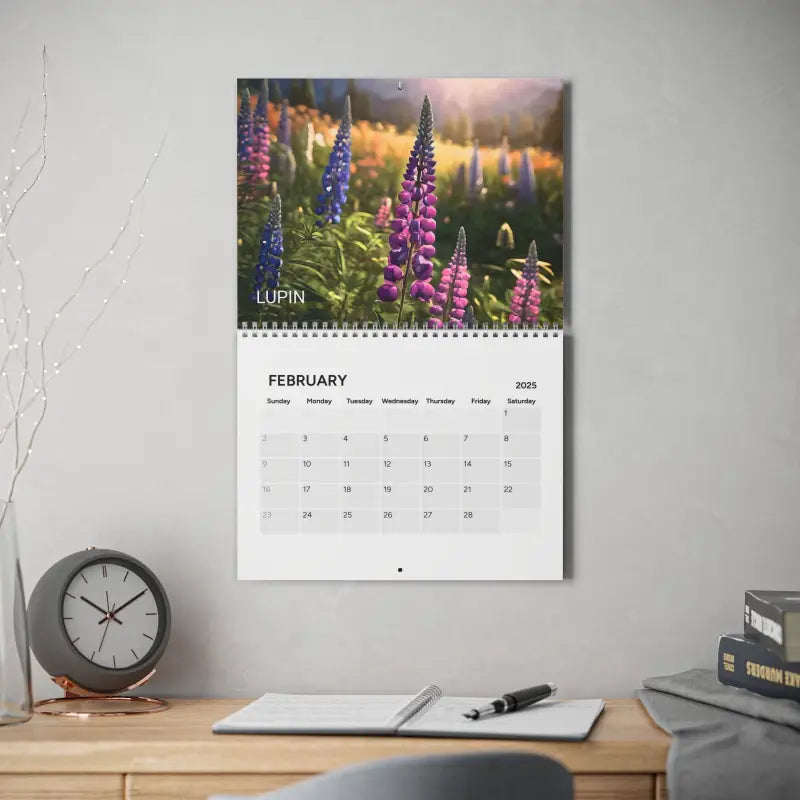 Beautiful Flowers Rain Drops 2025 Calendar: Elevate your Space - 10.8’’ x 8.4’’ / Semi Glossy Calendar