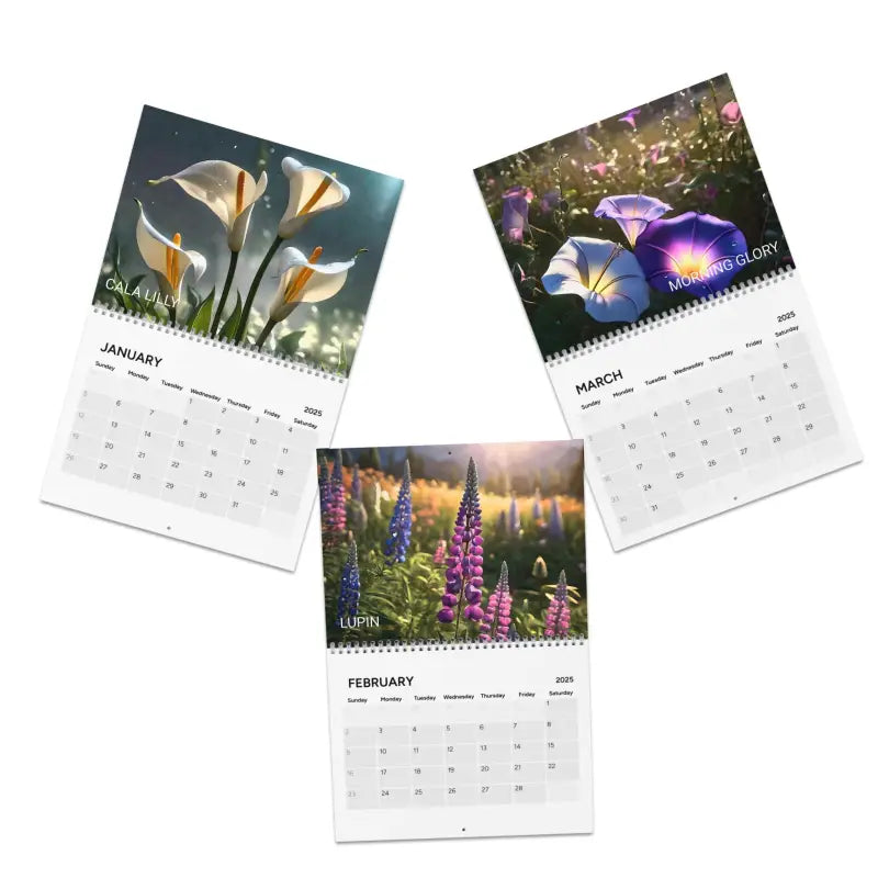 Beautiful Flowers Rain Drops 2025 Calendar: Elevate your Space - 10.8’’ x 8.4’’ / Semi Glossy Calendar