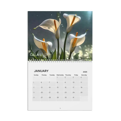 Beautiful Flowers Rain Drops 2025 Calendar: Elevate your Space - 10.8’’ x 8.4’’ / Semi Glossy Calendar