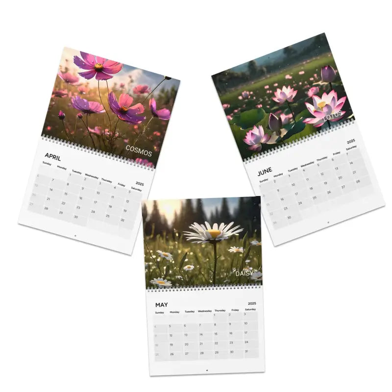 Beautiful Flowers Rain Drops 2025 Calendar: Elevate your Space - 10.8’’ x 8.4’’ / Semi Glossy Calendar