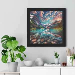 Premium Framed Landscape Poster - Vibrant Nature Art - Dipaliz - 16″ x / Black - Posters Prints & Visual Artwork