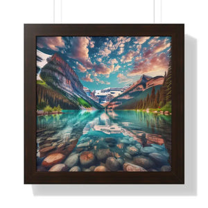 Premium Framed Landscape Poster - Vibrant Nature Art - Dipaliz - 16″ x / Walnut - Posters Prints & Visual Artwork