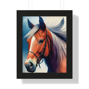 Framed Vertical Poster Beautiful Horse Modern Wall Art - Dipaliz - 11’’ x 14’’ / Black - Posters Prints & Visual Artwork