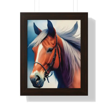 Transform your Space with a Stunning Horse Framed Vertical Poster - 11’’ x 14’’ / Walnut