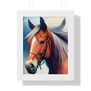 Framed Vertical Poster Beautiful Horse Modern Wall Art - Dipaliz - 11’’ x 14’’ / White - Posters Prints & Visual Artwork