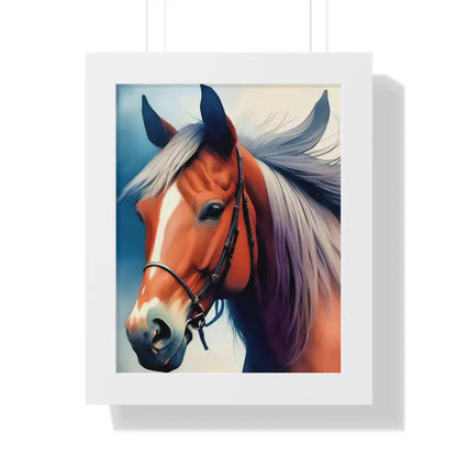 Transform your Space with a Stunning Horse Framed Vertical Poster - 11’’ x 14’’ / White