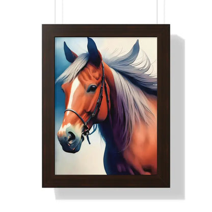 Transform your Space with a Stunning Horse Framed Vertical Poster - 12″ x 16″ / Walnut