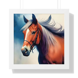 Framed Vertical Poster Beautiful Horse Modern Wall Art - Dipaliz - 16″ x / White - Posters Prints & Visual Artwork