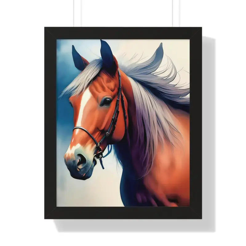 Transform your Space with a Stunning Horse Framed Vertical Poster - 16″ x 20″ / Black