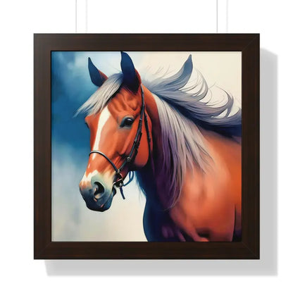 Transform your Space with a Stunning Horse Framed Vertical Poster - 16″ x / Walnut