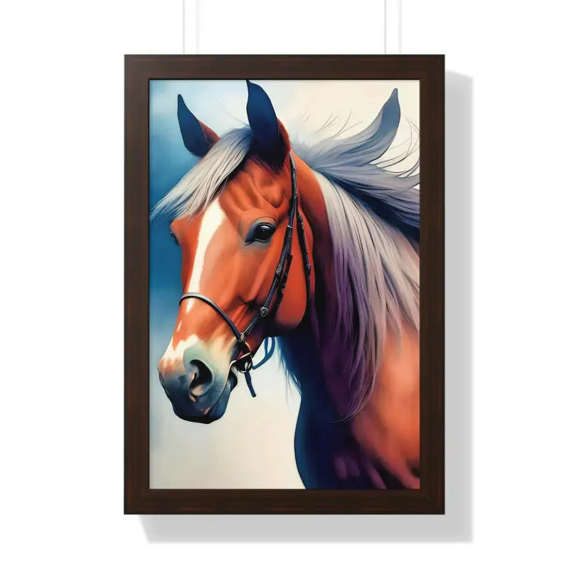 Transform your Space with a Stunning Horse Framed Vertical Poster - 16″ x 24″ / Walnut