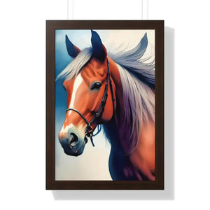 Framed Vertical Poster Beautiful Horse Modern Wall Art - Dipaliz - 16″ x 24″ / Walnut - Posters Prints & Visual Artwork