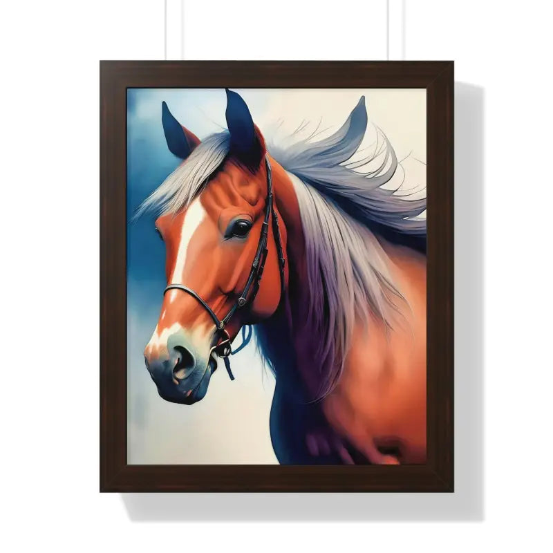 Transform your Space with a Stunning Horse Framed Vertical Poster - 16″ x 20″ / Walnut