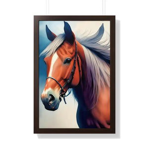 Framed Vertical Poster Beautiful Horse Modern Wall Art - Dipaliz - 20’’ x 30’’ / Walnut - Posters Prints & Visual