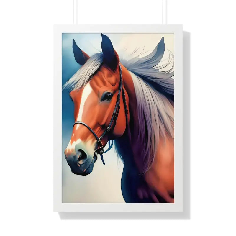 Transform your Space with a Stunning Horse Framed Vertical Poster - 20’’ x 30’’ / White