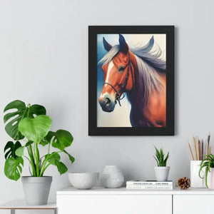 Framed Vertical Poster Beautiful Horse Modern Wall Art - Dipaliz - Posters Prints & Visual Artwork