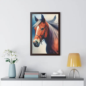 Framed Vertical Poster Beautiful Horse Modern Wall Art - Dipaliz - Posters Prints & Visual Artwork