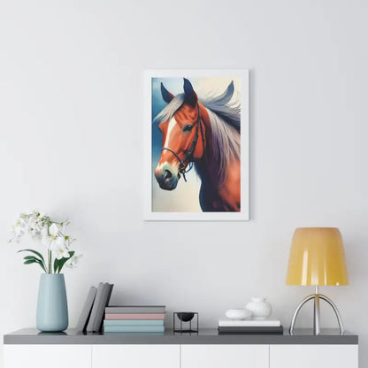 Transform your Space with a Stunning Horse Framed Vertical Poster