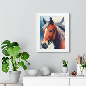 Framed Vertical Poster Beautiful Horse Modern Wall Art - Dipaliz - Posters Prints & Visual Artwork
