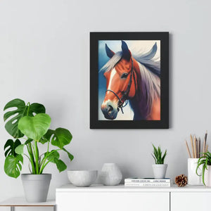 Framed Vertical Poster Beautiful Horse Modern Wall Art - Dipaliz - Posters Prints & Visual Artwork