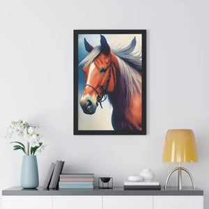 Framed Vertical Poster Beautiful Horse Modern Wall Art - Dipaliz - Posters Prints & Visual Artwork