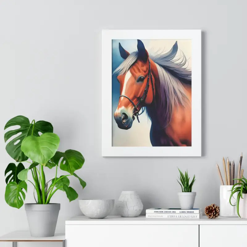 Transform your Space with a Stunning Horse Framed Vertical Poster