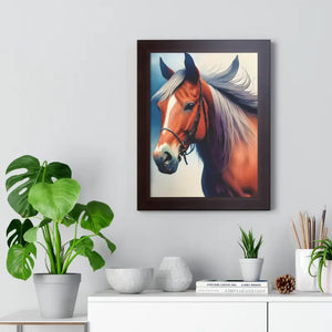 Framed Vertical Poster Beautiful Horse Modern Wall Art - Dipaliz - Posters Prints & Visual Artwork