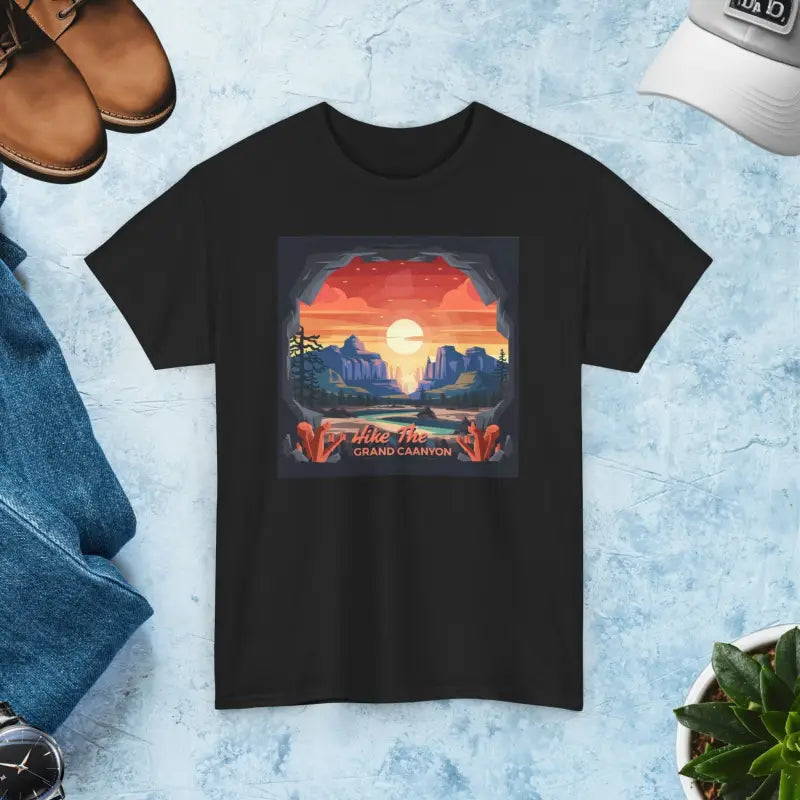 Cozy Unisex Deluxe Tee - Hike the Grand Canyon in Style - Black / s T-shirt