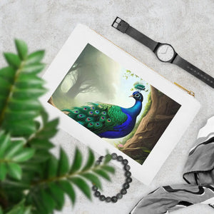 Floral Peacock Cosmetic Bag - Cotton Canvas Travel - Dipaliz - & Toiletry Bags